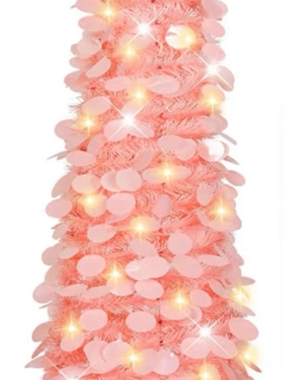 Pink Pop Up Tinsel Tree. 5Ft. New in Box.
